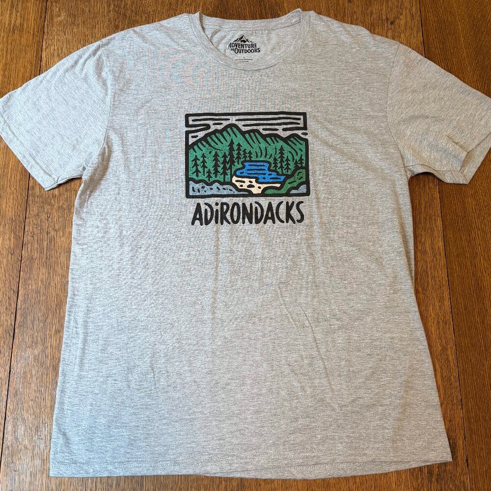 Adventure & Outdoors Adirondacks Short Sleeve T-Shirt - Large, Gray Heather